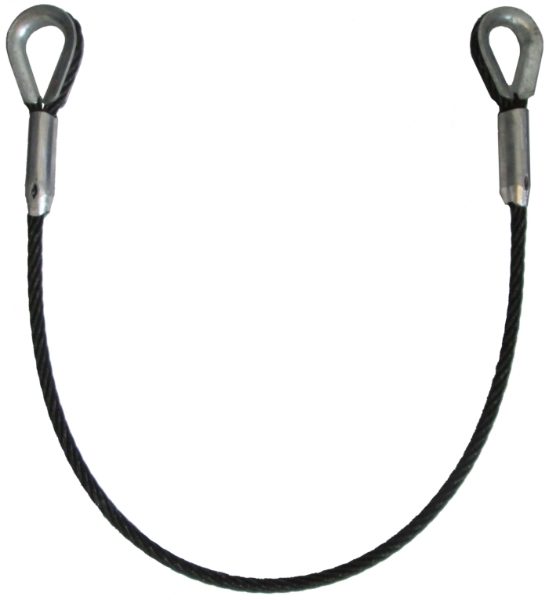 black wire rop sling web