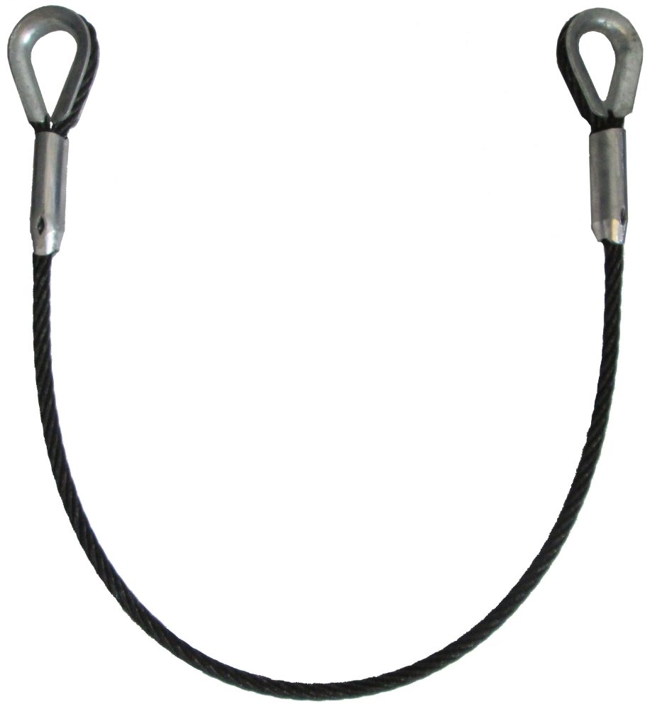 1 Tonne x 3mtr "Theatre Black" Wire Sling with Thimble eyes & Tapered Ferrules 